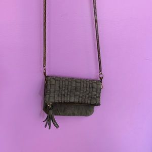 Anthropologie Dark Gray Crossbody Bag